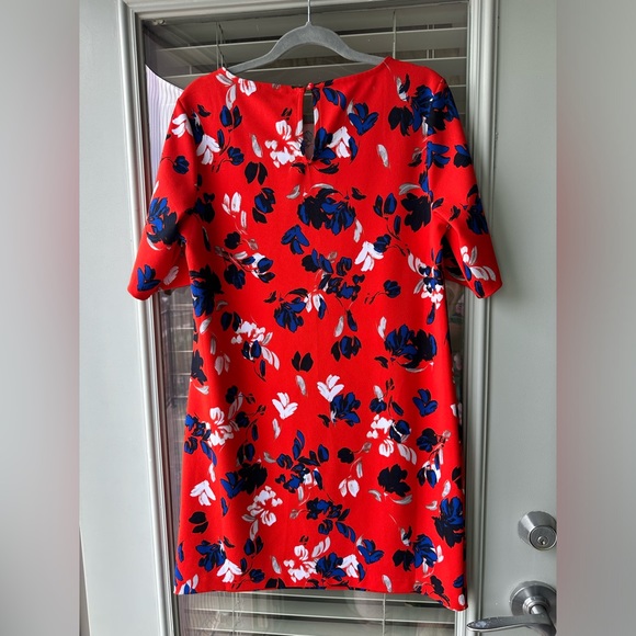 🔥Banana Republic Women’s Dress Red Floral Medium Size 10 - Picture 3 of 8